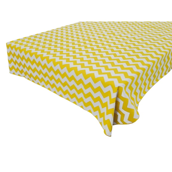 Cotton Tablecloth Chevron Zig Zag Print Yellow