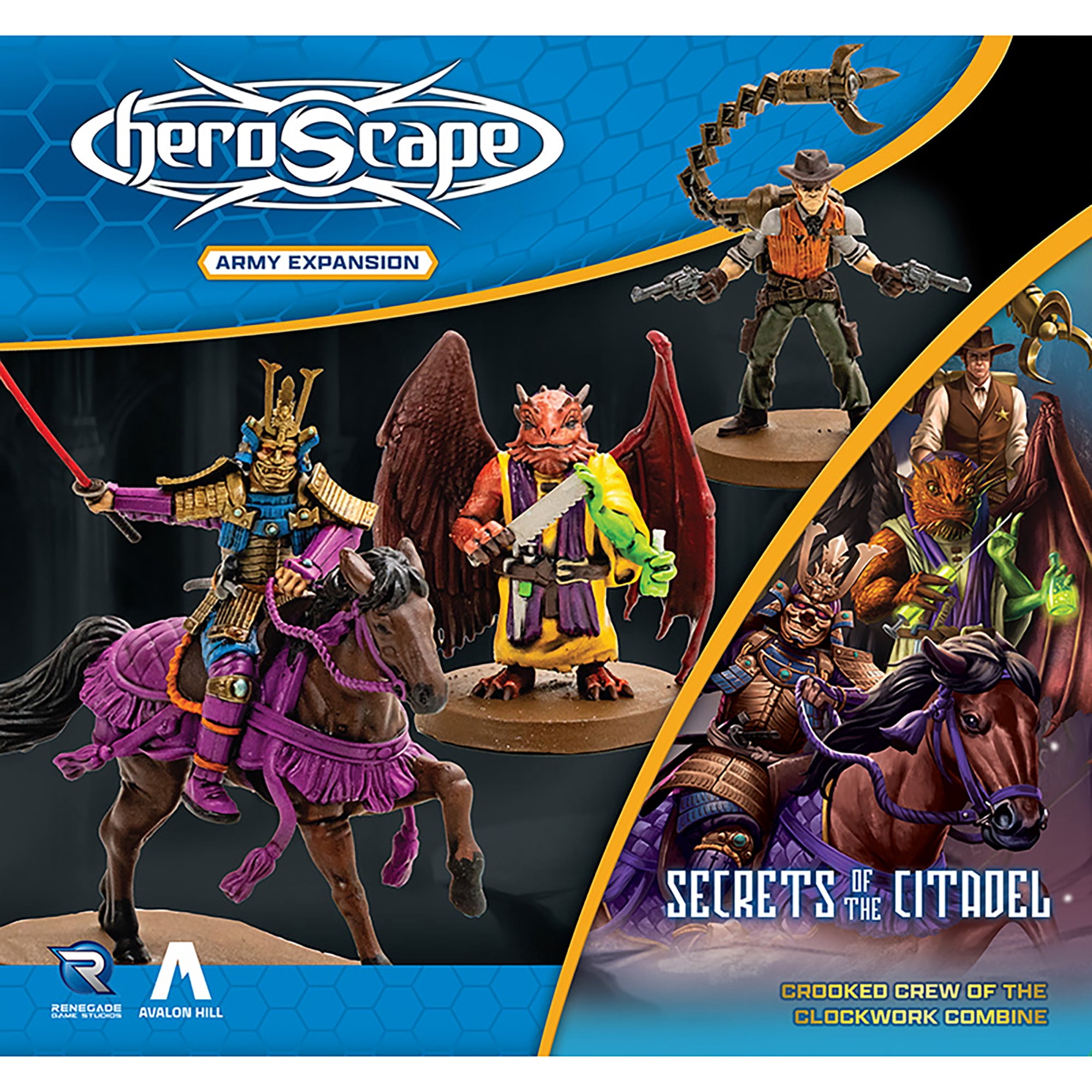 Renegade Games: Heroscape: Crooked Crew of the Clockwork Combine Army Expansion - 3 Miniatures, 3 Army Cards, Treasure Glyph, Secrets of the Citadel