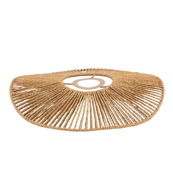 Leeye Boho Lamp Shade Bohemian Handwoven Cover for Ceiling Fixtures Woven Natural Cane Pendant Light Farmhouse Decorative Home