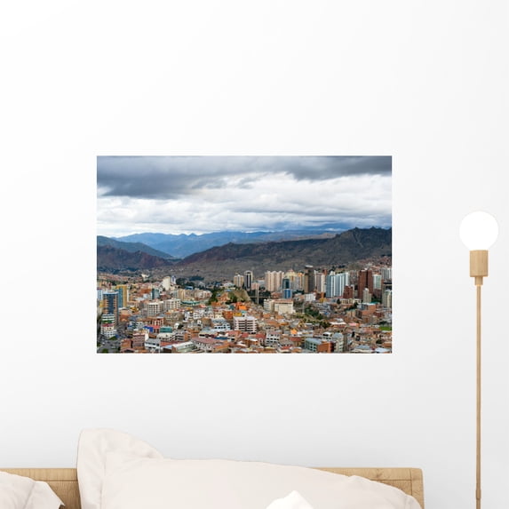 Panoramic La Paz Bolivia Wall Mural by Wallmonkeys Peel and Stick Graphic (18 in W x 12 in H) WM163930