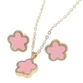 thumbnail image 2 of Collar de flores Yinane conjunto de joyería colgante cadena larga rosa, 2 of 8