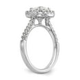 thumbnail image 6 of Solid 14k White Gold Cushion Halo Diamond Side-Stones with CZ Cubic Zirconia Center Stone Engagement Ring Size 9, 6 of 8