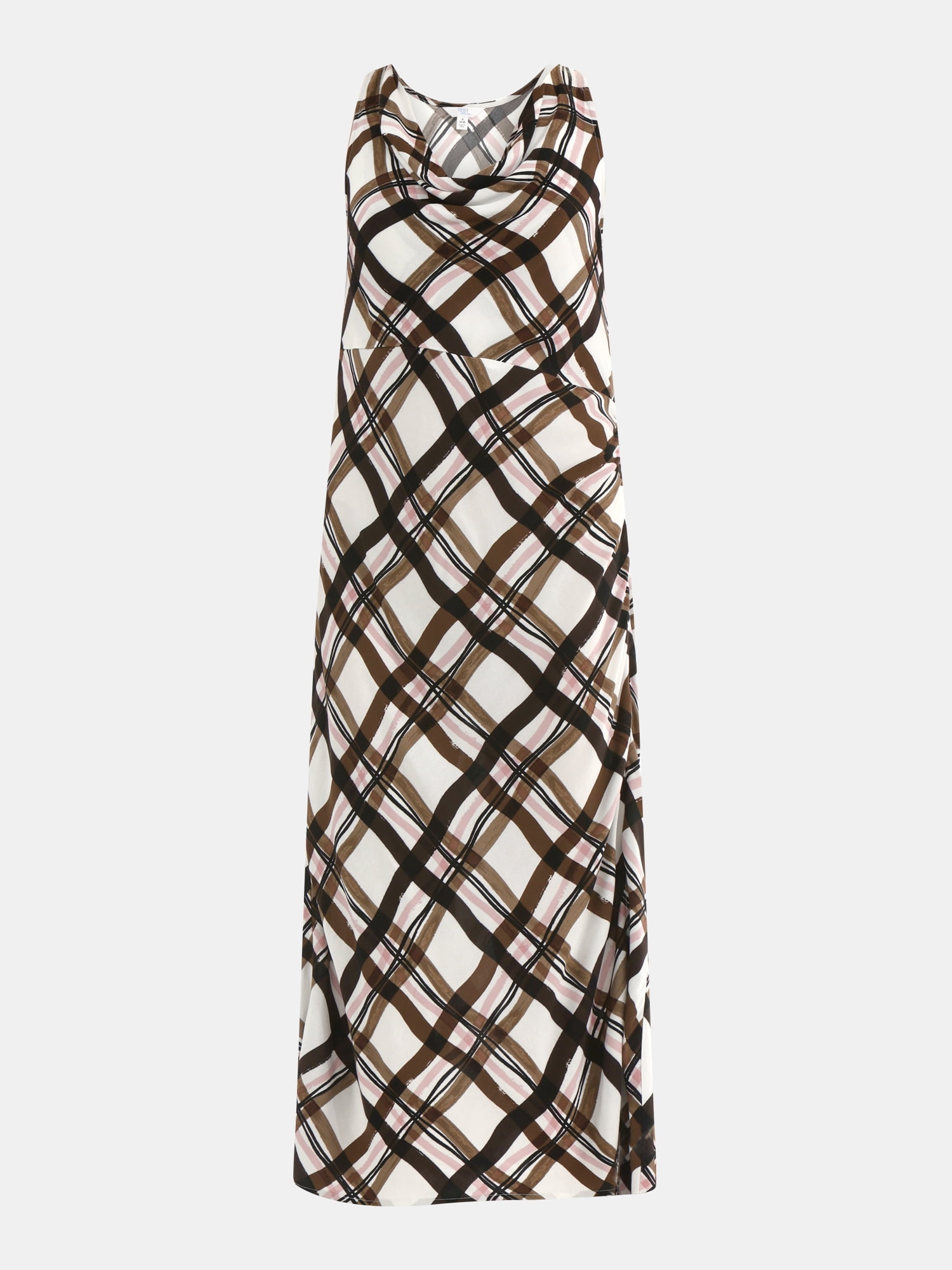 Time and Tru Women's and Women's Plus Cowl Neck Midi Dress, Sizes XS-4X