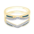 thumbnail image 3 of AFFY Blue & White Natural Diamond Wrap Guard Enhancer Engagement Ring in 14k Yellow Gold (0.50 Cttw), 3 of 9