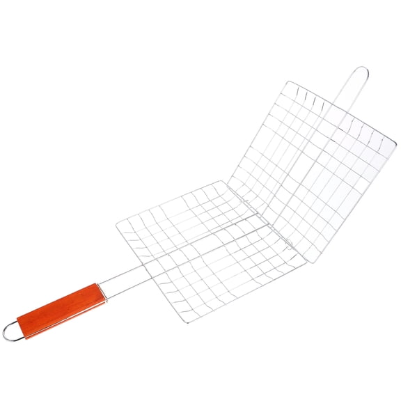Grill Basket Griddle BBQ Net Barbecue Tool with Handle 39X21.5cm