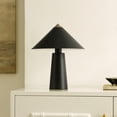 thumbnail image 5 of SAFAVIEH Syuna 17 in. Modern Black Metal Table Lamp with Black Shade, 5 of 6