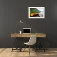 thumbnail image 3 of Anonymous 14x11 White Modern Wood Framed Museum Art Print Titled - Boat at Lake Pier, Color, 3 of 4