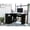 Black, variant on L-Shaped Desk with Return | Suits Wall or Corner, Retractable Feature | Strong Structure