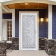 thumbnail image 6 of Grisham Deluxe Steel Security Door,36×80inch Iron Security Storm Door Conveys,Hand Forged Solid Steel Wrought Iron with Tempered Glass and Screen Panel(370White,with Door Handle), 6 of 7