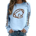 thumbnail image 3 of TIANZEN Full Sleeve Crewneck Sweatshirts For Women Long Sleeve Football Graphic Printed Hoodless Pullover Sweatshirts Top Blouse Hoodie Women Full Zip, 3 of 4