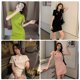 thumbnail image 5 of Vestido De Mujer Manga Corta Slim Fit Bordado Vestido Casual Transpirable, Blanco, M Jumpingount AP001476-01B, 5 of 7