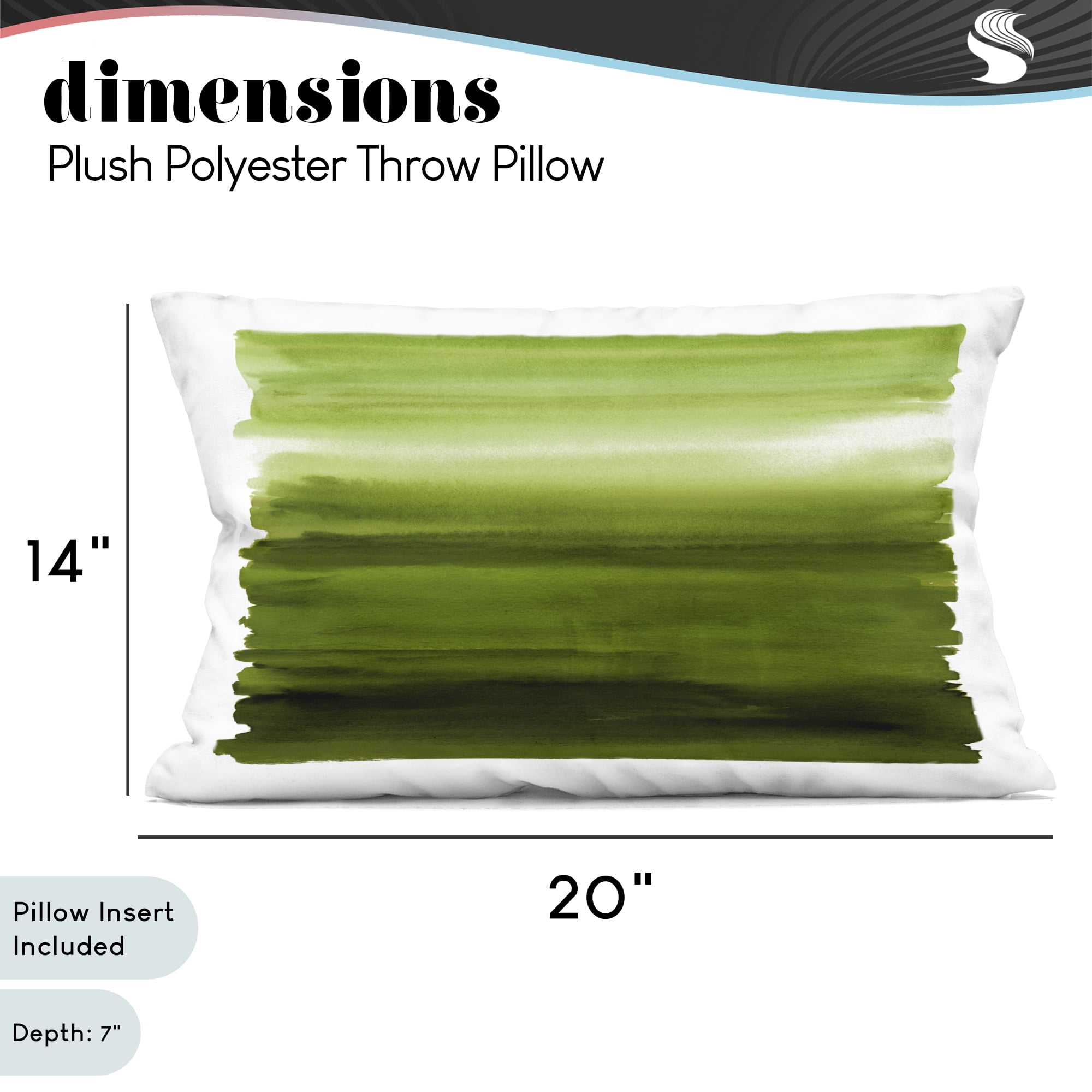 Stupell Industries Ombre Green Gradient Decorative Printed Throw Pillow, design by Allie Corbin, 14 x 7 x 20