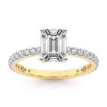 5 Carat IGI Certified Emerald Shape Lab Grown Diamond Engagement Ring | 14K Yellow Gold |Emily Eternity Diamond Ring | FG-VS1-VS2 Quality Friendly Diamonds