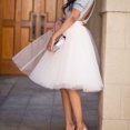 thumbnail image 3 of Womens Multi-Layers Tulle Skirts Long Midi Dress Princess Ballet Tutu Dance Prom Black Size M, 3 of 6