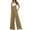 Khaki, variant on Women's Casual Sleeveless Loose Adjustable Straps Jumpsuit Solid Color High Waisted Jumpsuit Wide Leg Rompers With Pocket Summer Fashion Tank Romper Overalls
