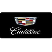 LICENSE PLATES ONLINE Cadillac Emblem With Script On Black Photo License Plate