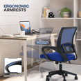 thumbnail image 6 of MoNiBloom Set of 2 Mid-Back Office Desk Chairs Ergonomic Adjustable Height Mesh Computer Chairs with Lumbar Support, Navy Blue, 6 of 11