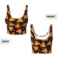 thumbnail image 6 of Rateoe Cartoon Pizza Print Womens' Sports Bras Scoop Neck Sports Vest- Padded U Back Seamless High Impact Support, 6 of 7