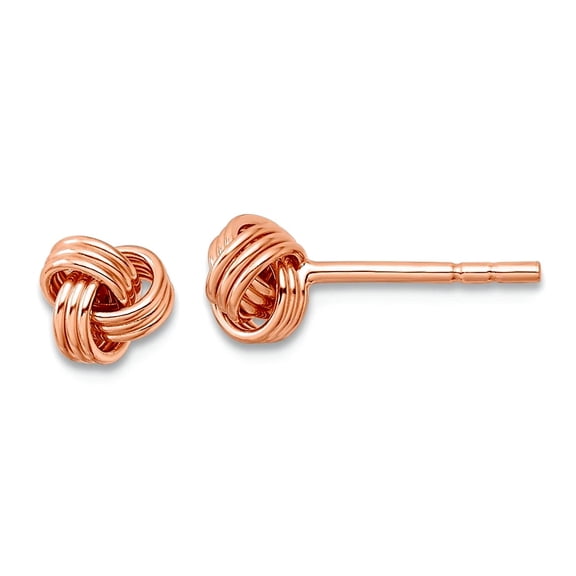 925 Sterling Silver Rose-tone Polished Love Knot Post Earrings 5.8x5.8mm Wide Stud Earring for Women