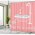 thumbnail image 5 of Ambesonne Coral Shower Curtain, Tub with Inspirational Saying, 69"Wx70"L, Coral and Turquoise, 5 of 5