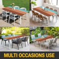 thumbnail image 5 of Blue Brown Ombre Table Cloths for 8 Foot Rectangle Tables, Modern Abstract Gradient Art Patio Waterproof Elastic Fitted Tablecloths, Washable Rectangular Table Cover for Camping, 5 of 8