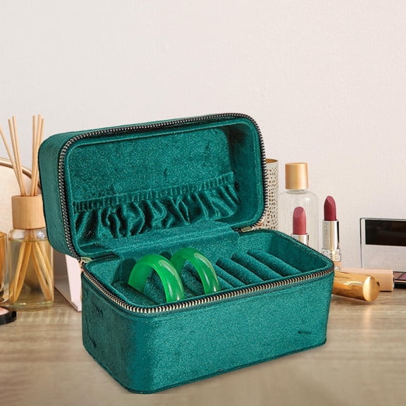 DESIGNICE Bracelet Storage Box Organizer Bangle Holder Engagement Jewelry Display Case Blackish Green Bangle Box