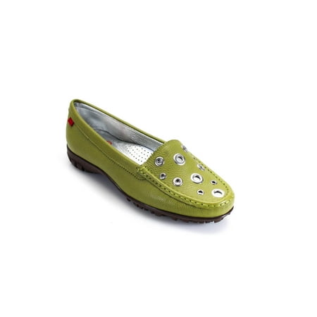 

Pre-owned|Marc Joseph New York Womens Slip On Grommet Loafers Green Leather Size 8.5