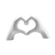 thumbnail image 3 of Escultura de mano en forma de corazón, novedosa, adorno de mesa para festivales, granjas y oficinas. Blanco, 3 of 9