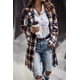 thumbnail image 2 of Abrigo PRETTYGARDEN Shacket a Cuadros Mezcla de Lana Marrón Grande, 2 of 8