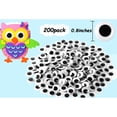 thumbnail image 3 of 200 piezas de ojos móviles autoadhesivos, ojos saltones blancos y negros para manualidades, pegatinas decorativas (20 mm), 3 of 5