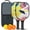 Black-4, variant on Pickleball Paddles Set Of 2, Fiberglass Surface, Tropical Jungle Print, 4 Balls & Bag
