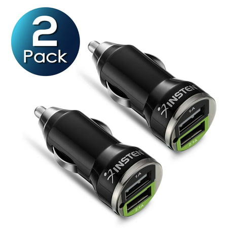 Insten 2PCS Universal 2-Port USB Car Charger 2A Adapter For Apple iPhone XS X 8 7 6s Plus 5S SE Samsung Galaxy S9 S8 S7 S6 Moto E4 Plus G5 G4 Play ZTE Majesty Pro Huawei Ascend (Best Apple Iphone Car Charger)