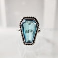 thumbnail image 2 of AAA Coffin Blue Topaz Ring, Natural Blue Topaz Ring, November Birthstone, Womens Ring, Coffin Ring, 925 Sterling Silver, Christmas, Handmade, Statement Jewelry, Coffin Shape Gemstone Ring, 2 of 7