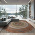 thumbnail image 2 of ODIKA 8'x10' Washable Area Rug Cross Section Concentric Annual Rings Earthy Stump Grain Ring Playful Expressive for Dining Room, Large Office, Lounge, Non-Slip Chair-Friendly Mat, 2 of 7
