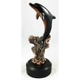thumbnail image 2 of Bottlenose Dolphin Emerging From Water Ocean Life Bronze Electroplated Figurine With Base Resin Statue, 2 of 4