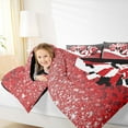 thumbnail image 4 of jejeloiu Cheer Sports Queen Comforter Set,Chic Cheetah Pattern Bedding Sets,Red White Bedding Comforter Set For Girls Kids,Ultra Soft Home Decor Reversible,3-Piece, 4 of 8