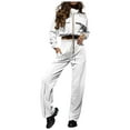 thumbnail image 1 of Fgnfyis Womens Tracksuits Set Womens Cargo Pant Two Piece Outfit Drawstring Full Zip Cropped Work Jacket and Drawstring Long Pant Sets Casual Pocket Solid Color Sweatsuit Trousers Sets White M, 1 of 6