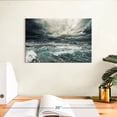 thumbnail image 3 of Elephant Stock Stormy Wall Art - Horizontal Canvas Wall Art - Living Room Wall Decor - Nature Canvas - Teal And White Decor - 12" x 8", 3 of 8