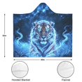 thumbnail image 3 of Cool Tiger Wearable Blanket Hoodies for Women Men Adults Tiger Lovers Soft Cozy Lightning Tigers Hooded Blankets for Bedding Travel Decor Birthday Gifts 50X60 Inch, 3 of 5