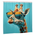 thumbnail image 2 of Giraffe With Sunglasses Sunny Day Cool Shower Curtain with 12 Plastic Hooks Washable Polyester Fabric Bathroom 72x72 Inch, 2 of 6