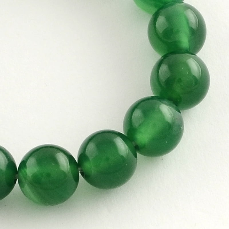 10 strand Round Natural Green Onyx Agate Beads Strands Dyed Heated 8mm Hole: 1.5mm 48pcs/strand 15.1 inch