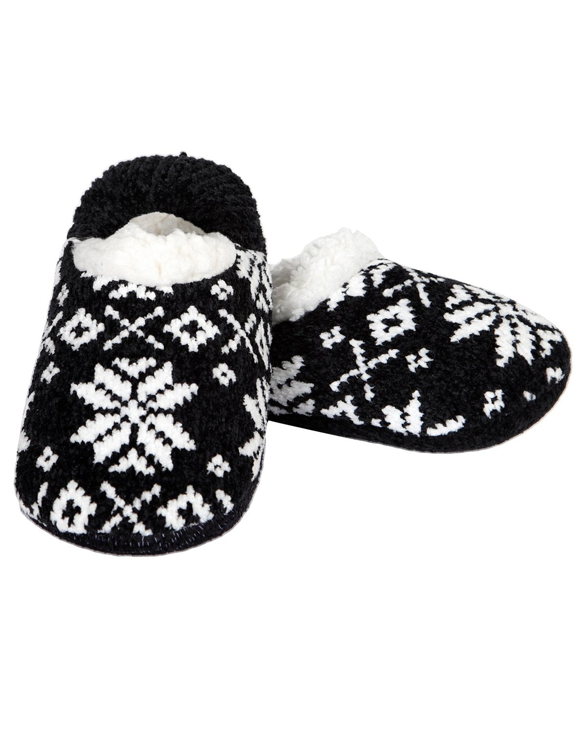 MeMoi - MeMoi XOXO Nordic Plush Lined Slippers Medium/Large / Black - Walmart.com - Walmart.com
