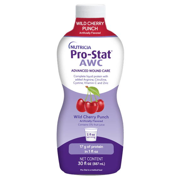 Pro-Stat Advanced Wound Care (AWC), Concentrated Liquid Protein Medical Food - Wild Cherry, 30 Fl Oz Bottle