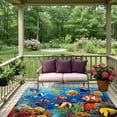 thumbnail image 4 of Outdoor Rug 3x5ft Fish Coral Seaweed Large Area Rug Cartoon Blue Ocean Indoor Outdoor Carpet Outdoor Rugs Mats for Patio Camping,RV,Front Door, Outside Decor, 4 of 9