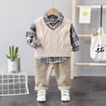thumbnail image 2 of Futezty Toddler Boys Girls Clothes Fall Winter Outfit Sets, Baby Outfits Long Sleeve Crew Neck Checkered Plaid Pocket 6M 12M 24M 2T 3T 4T 5T 2-Pieces Set Everyday, 2 of 6
