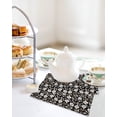 thumbnail image 4 of Black White Floral Kitchen Dish Towels for Drying Dishes Set of 2, Farmhouse Vintage Botanical Leaves Waffle Weave Microfiber Hand Tea Bathroom Towels Quick Dry & Absorbent Towel 12x12, 4 of 7
