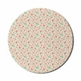 thumbnail image 1 of Floral Mouse Pad for Computers, Blooms Petals Pastel Childish Meadow Buds Spring Doodle, Round Non-Slip Thick Rubber Modern Gaming Mousepad, 8" Round, Salmon Blush, by Ambesonne, 1 of 2