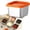 Orange, variant on 304 Stainless Steel Snack Container, 180ml/6oz Leak-Proof Box with Silicone Lid, 2.95"×2.95",1PC,Blue