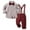 w93# Brick Red230, variant on Baby Boys Formal Romper Jumpsuit Outfits Long Sleeve Plaid Button Down Soft Shirt Bodysuit And Suspender Trousers Stretchy Pinafore Overalls With Hat Clothes Sets,Brick Red,2-3 Years
