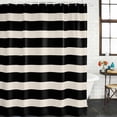 thumbnail image 3 of Black Beige Striped Waterproof Fabric Shower Curtain,Vintage Geometric Line Simple Waterproof Fabric Shower Curtain for Bathroom Curtains Bathtubs Hotel Shower Curtains with 12 Hooks Standard 72x72, 3 of 8